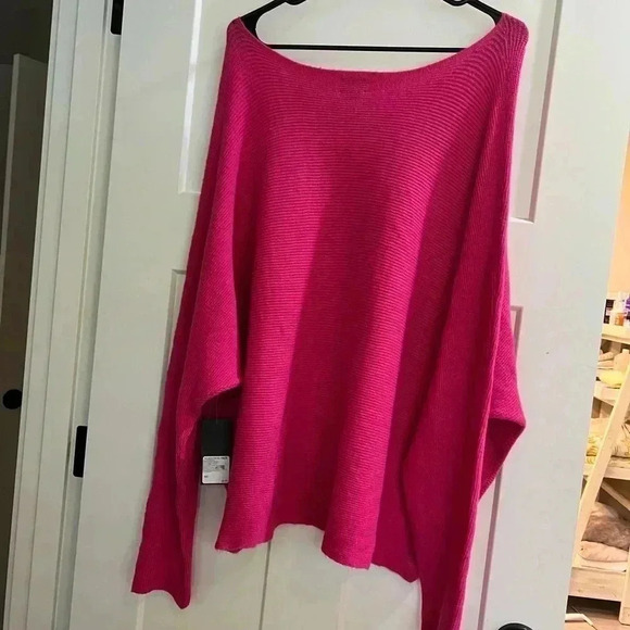 Free Press Scoop Neck Bat Wing Sleeve Pink Sweater Women’s Size XXL - Picture 4 of 7